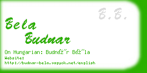 bela budnar business card